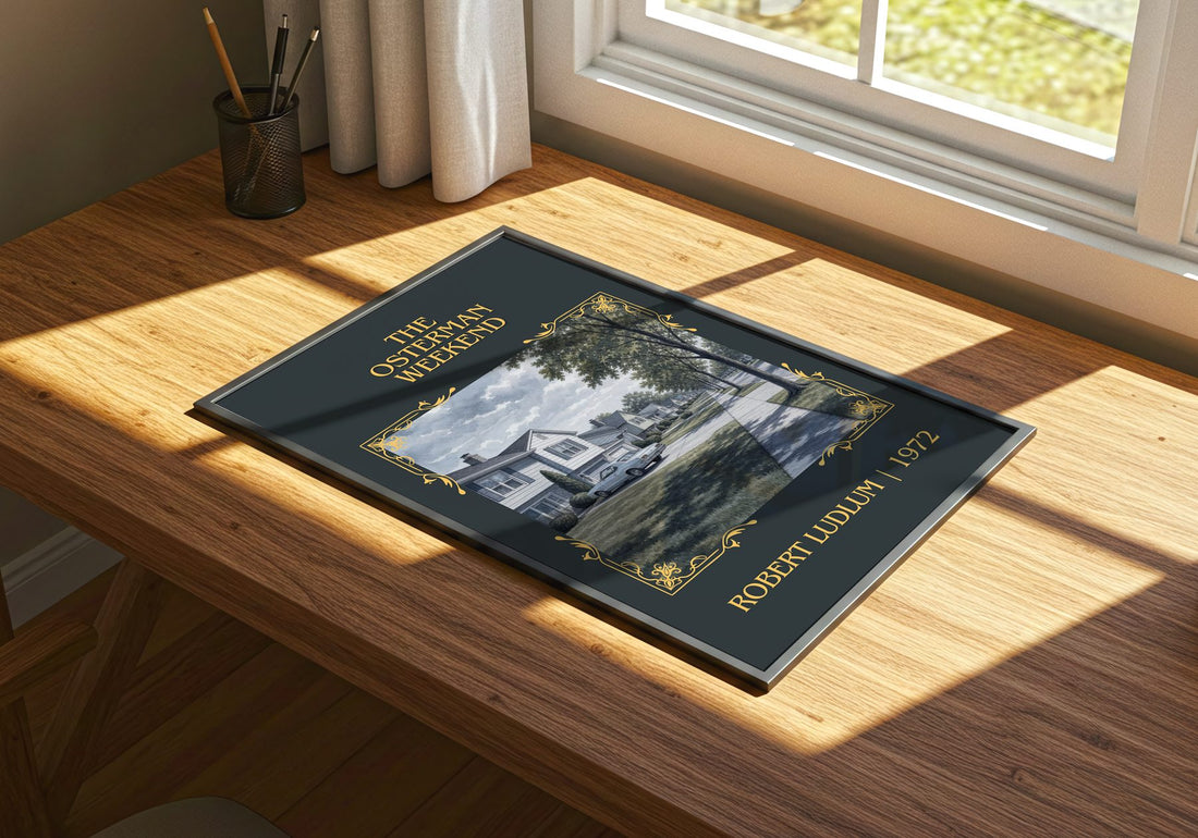 The Osterman Weekend Classic Book Art Print by Robert Ludlum – print on a sunlit desk