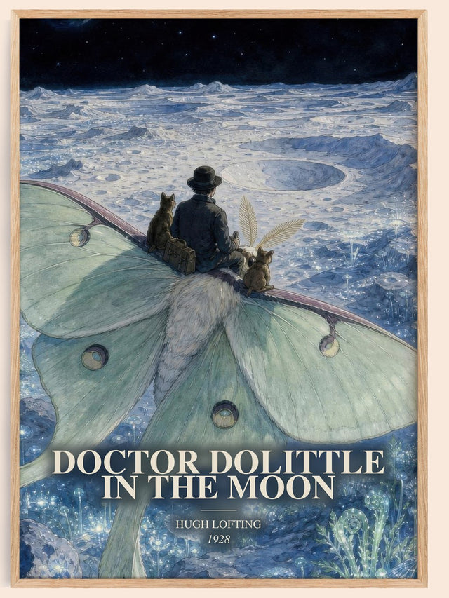 Doctor Dolittle In The Moon Book Watercolour Illustration – H. Lofting