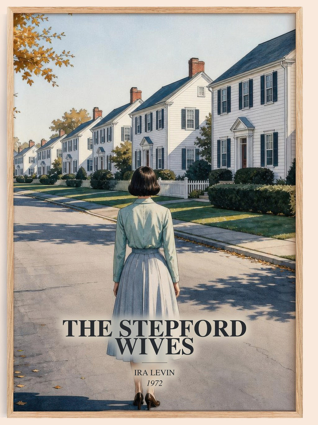 The Stepford Wives watercolour book poster by Ira Levin – framed literary art print