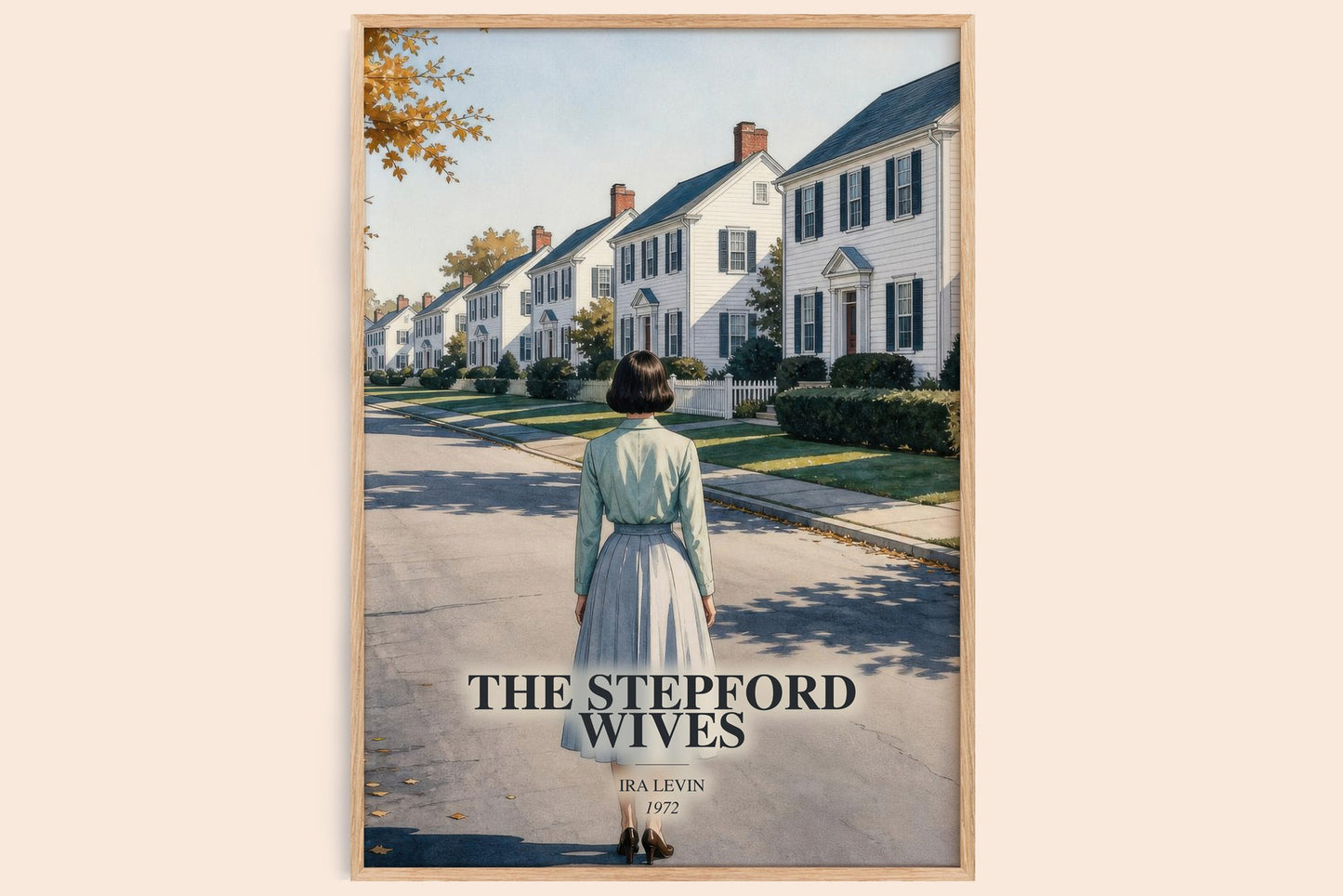 The Stepford Wives watercolour book poster by Ira Levin – framed literary art print