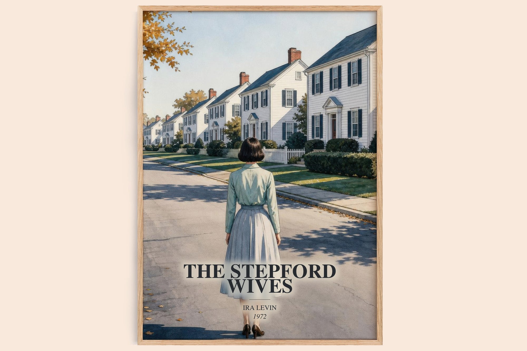 The Stepford Wives watercolour book poster by Ira Levin – framed literary art print