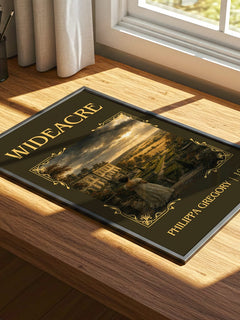 Wideacre Classic Book Art Print by Philippa Gregory – print on a sunlit desk