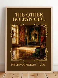 The Other Boleyn Girl Classic Book Art Print by Philippa Gregory – framed print leaning on a wooden floor