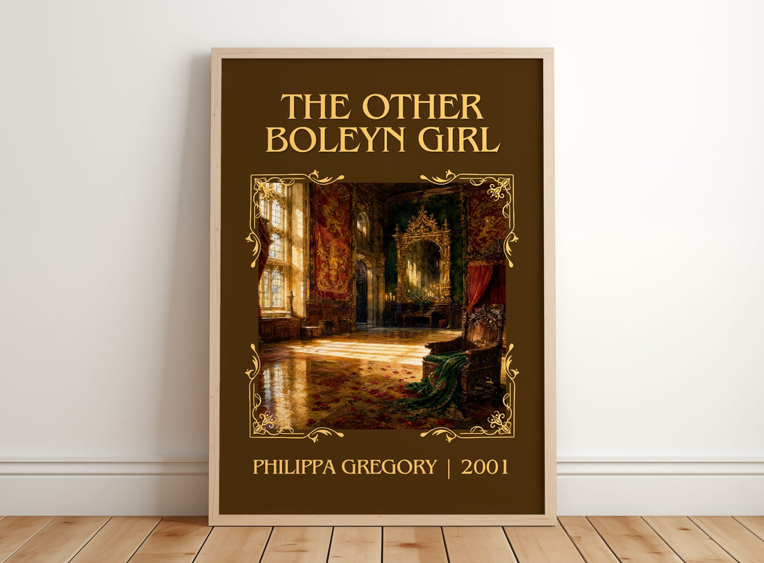 The Other Boleyn Girl Classic Book Art Print by Philippa Gregory – framed print leaning on a wooden floor