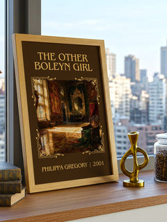 The Other Boleyn Girl Classic Book Art Print by Philippa Gregory – framed print on a city-view windowsill