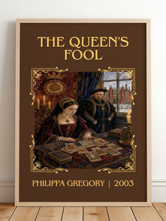 The Queen's Fool Classic Book Art Print by Philippa Gregory – framed print leaning on a wooden floor