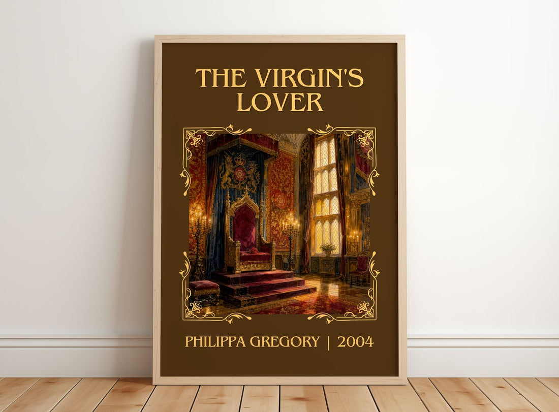 The Virgin's Lover Classic Book Art Print by Philippa Gregory – framed print leaning on a wooden floor