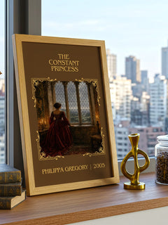 The Constant Princess Classic Book Art Print by Philippa Gregory – framed print on a city-view windowsill