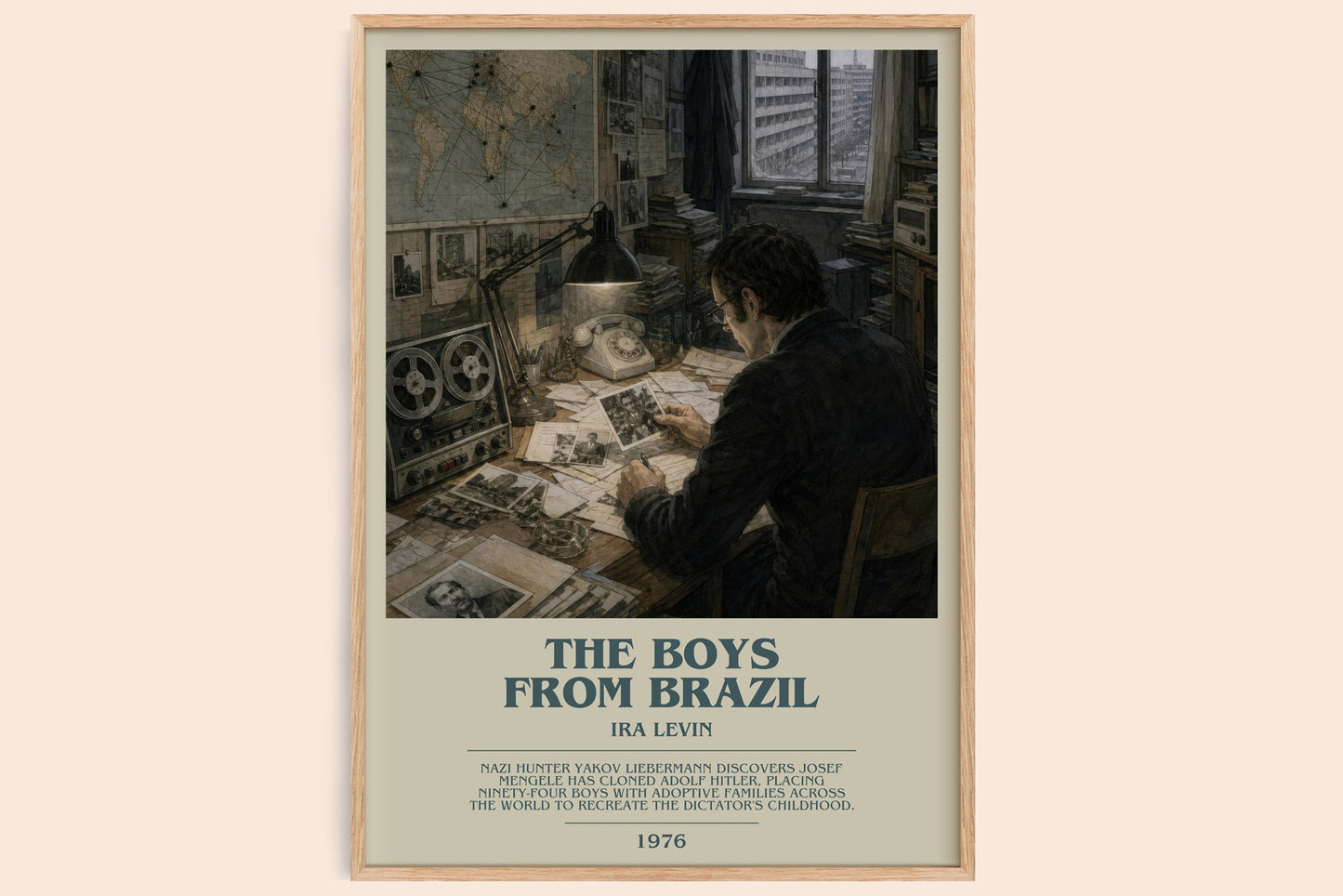 The Boys From Brazil bookish book poster by Ira Levin – framed literary art print