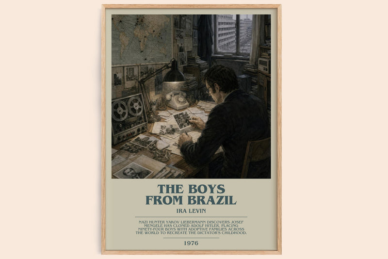 The Boys From Brazil bookish book poster by Ira Levin – framed literary art print