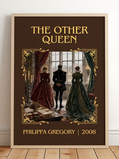 The Other Queen Classic Book Art Print by Philippa Gregory – framed print leaning on a wooden floor