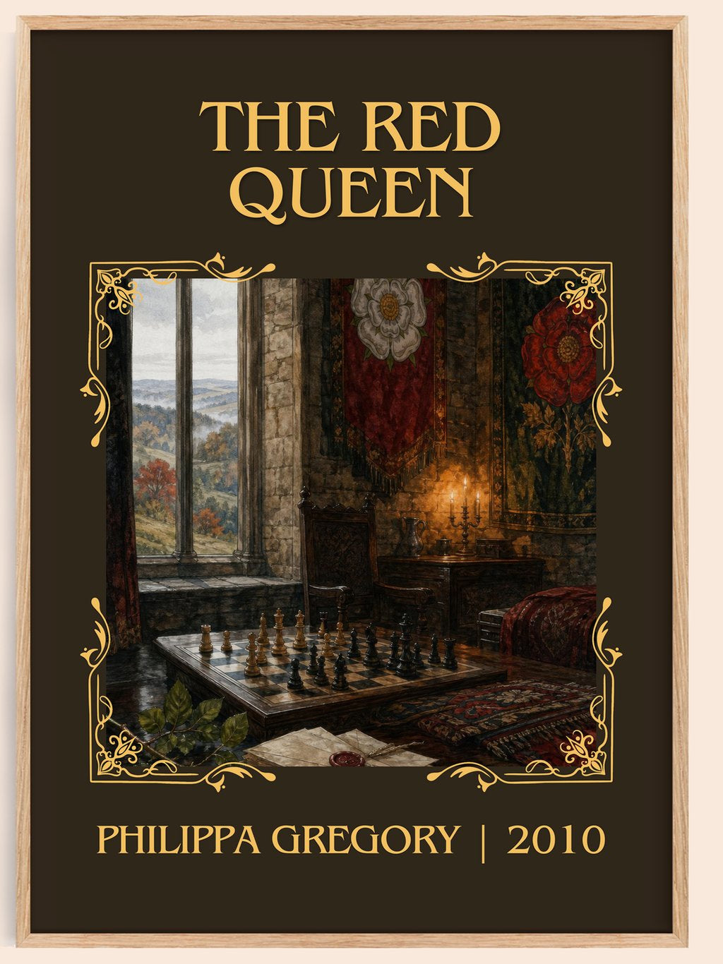 The Red Queen Classic Book Art Print by Philippa Gregory – book poster