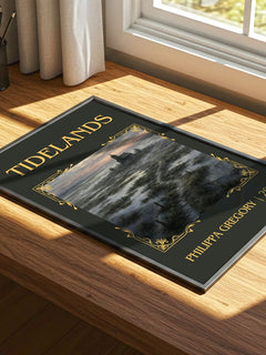 Tidelands Classic Book Art Print by Philippa Gregory – print on a sunlit desk