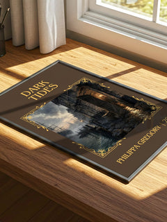 Dark Tides Classic Book Art Print by Philippa Gregory – print on a sunlit desk