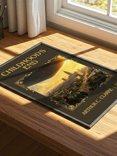 Childhood's End Classic Book Art Print by Arthur C. Clarke – print on a sunlit desk