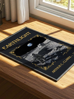 Earthlight Classic Book Art Print by Arthur C. Clarke – print on a sunlit desk