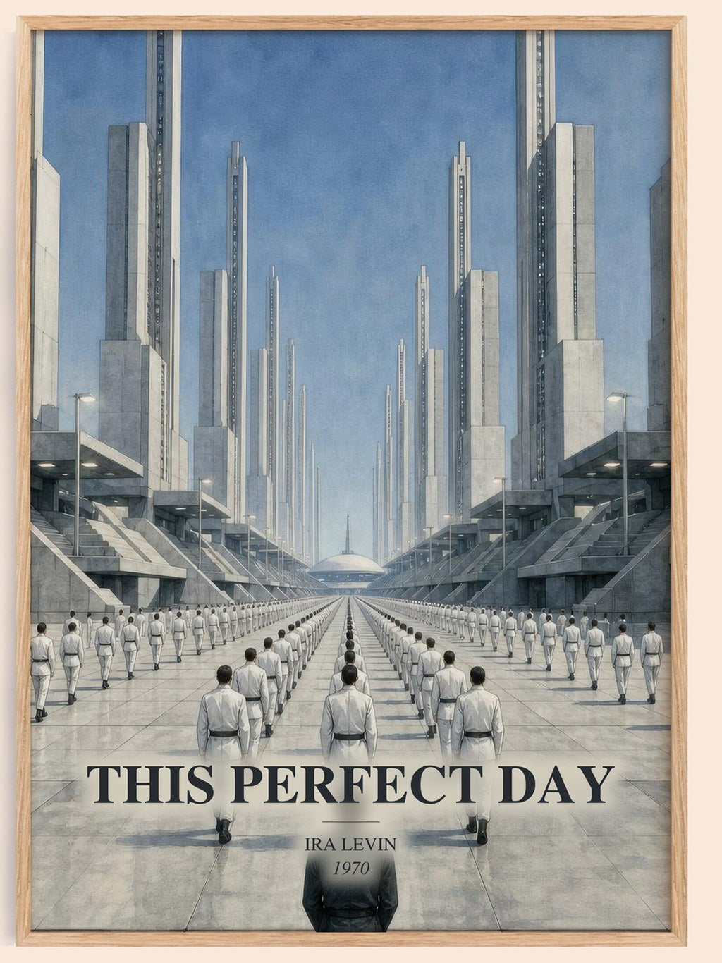 This Perfect Day watercolour book poster by Ira Levin – framed literary art print