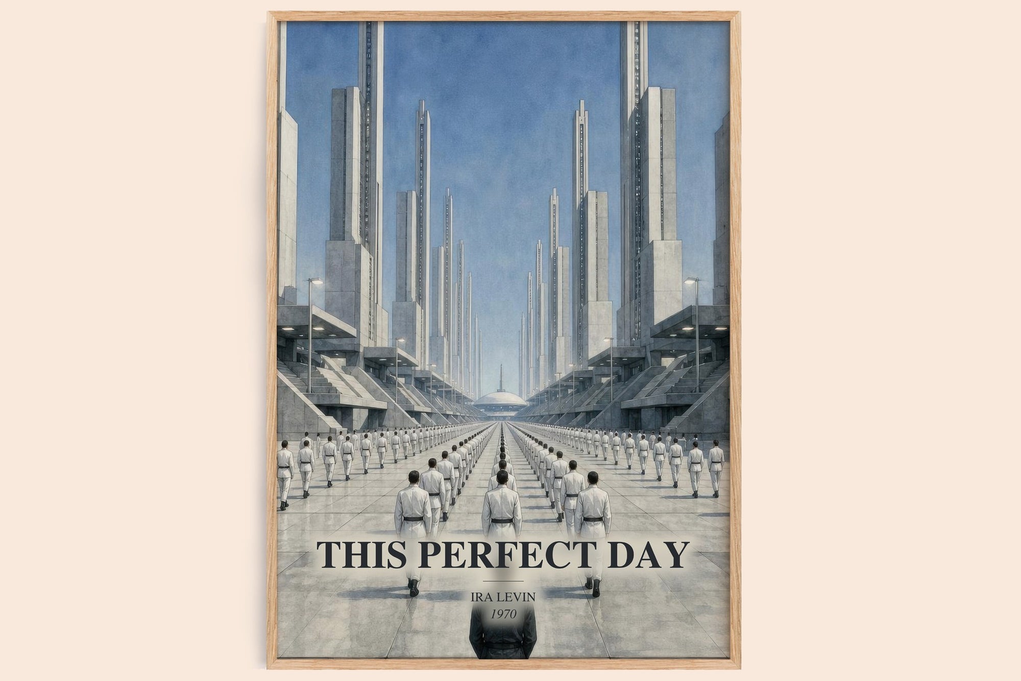 This Perfect Day watercolour book poster by Ira Levin – framed literary art print