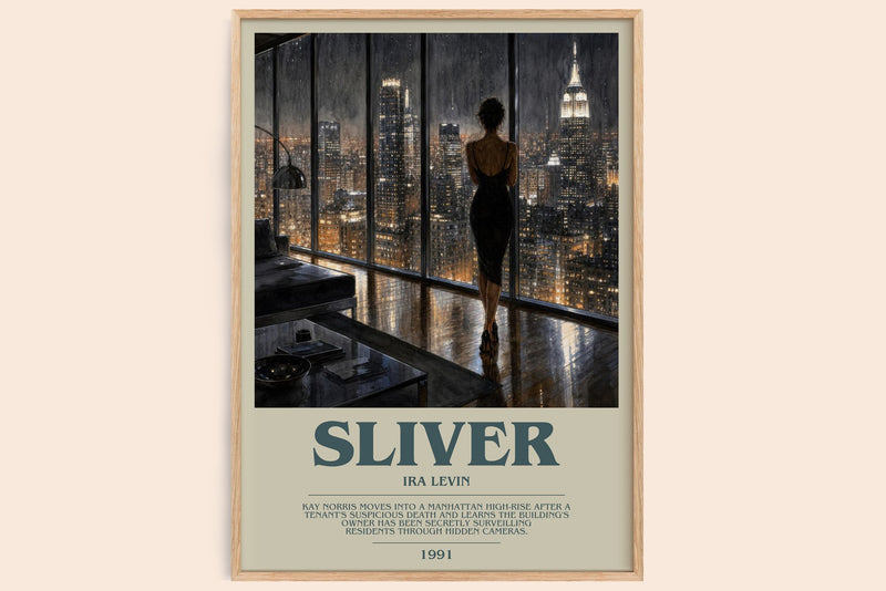 Sliver bookish book poster by Ira Levin – framed literary art print