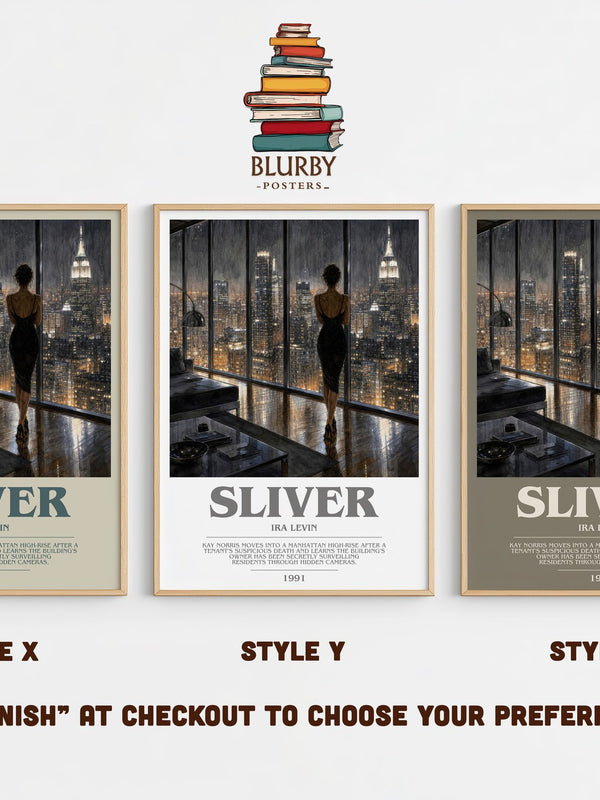 Sliver bookish print in frame leaning in hallway – thriller wall art