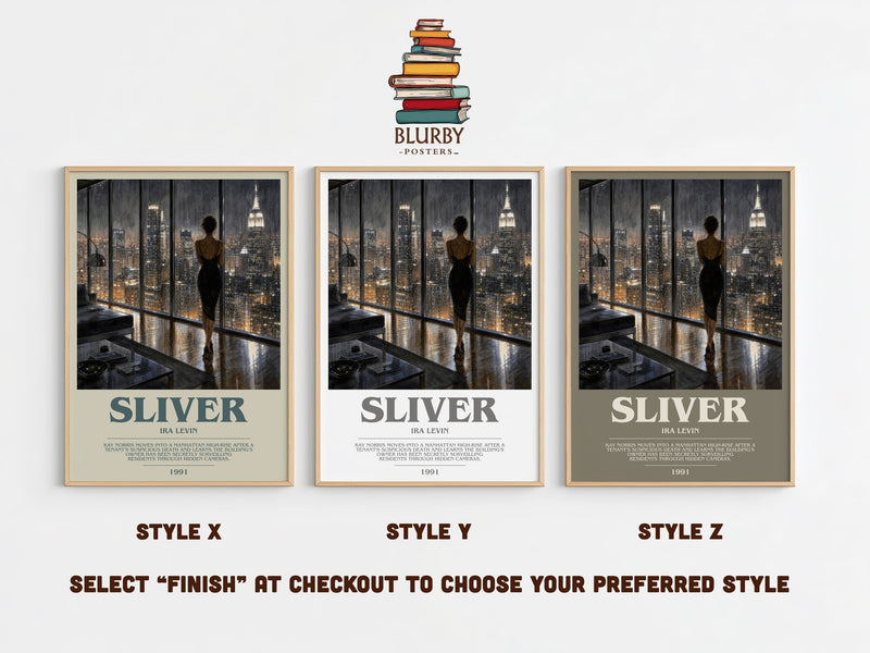 Sliver bookish print in frame leaning in hallway – thriller wall art