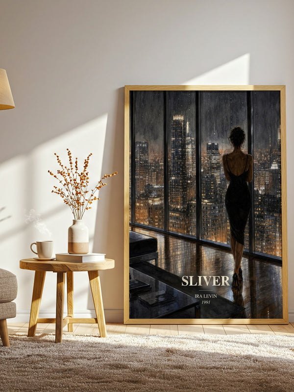 Sliver watercolour print in frame leaning in hallway – thriller wall art