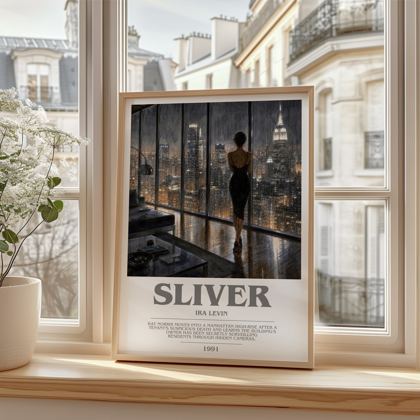 Sliver bookish poster colour and style options – Ira Levin book art