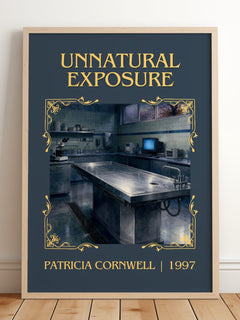 Unnatural Exposure Classic Book Art Print by Patricia Cornwell – framed print leaning on a wooden floor