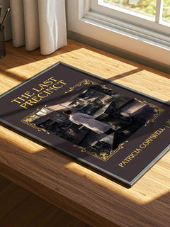 The Last Precinct Classic Book Art Print by Patricia Cornwell – print on a sunlit desk