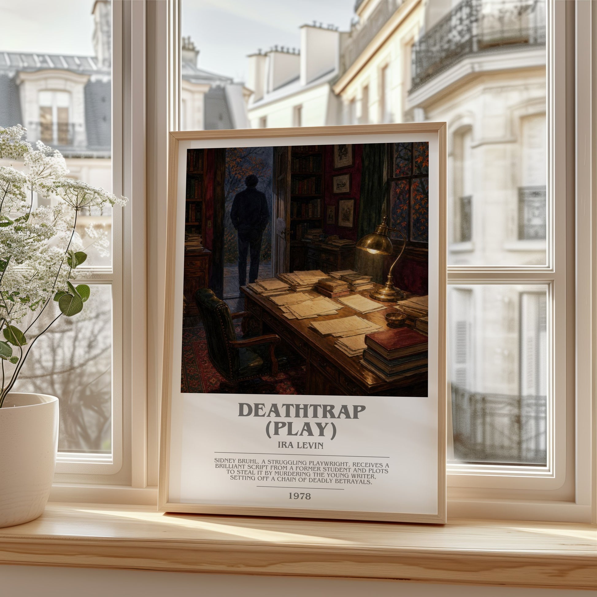 Deathtrap (Play) bookish poster colour and style options – Ira Levin book art