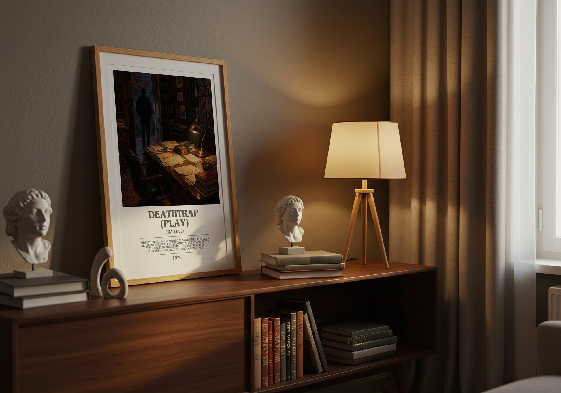 Deathtrap (Play) bookish book poster framed on wall – thriller wall art