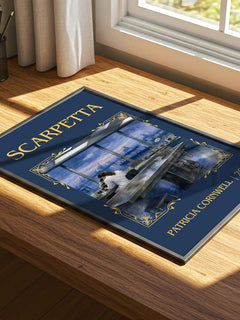 Scarpetta Classic Book Art Print by Patricia Cornwell – print on a sunlit desk