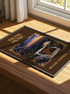 Trunk Music Classic Book Art Print by Michael Connelly – print on a sunlit desk