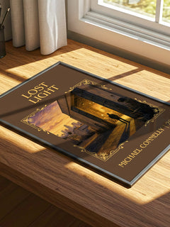 Lost Light Classic Book Art Print by Michael Connelly – print on a sunlit desk
