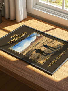 The Narrows Classic Book Art Print by Michael Connelly – print on a sunlit desk