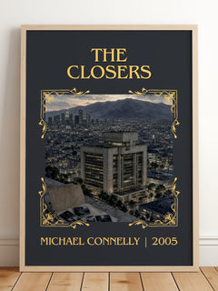The Closers Classic Book Art Print by Michael Connelly – framed print leaning on a wooden floor
