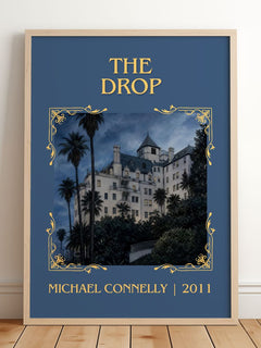 The Drop Classic Book Art Print by Michael Connelly – framed print leaning on a wooden floor