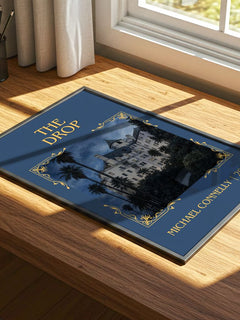 The Drop Classic Book Art Print by Michael Connelly – print on a sunlit desk