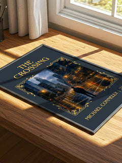 The Crossing Classic Book Art Print by Michael Connelly – print on a sunlit desk