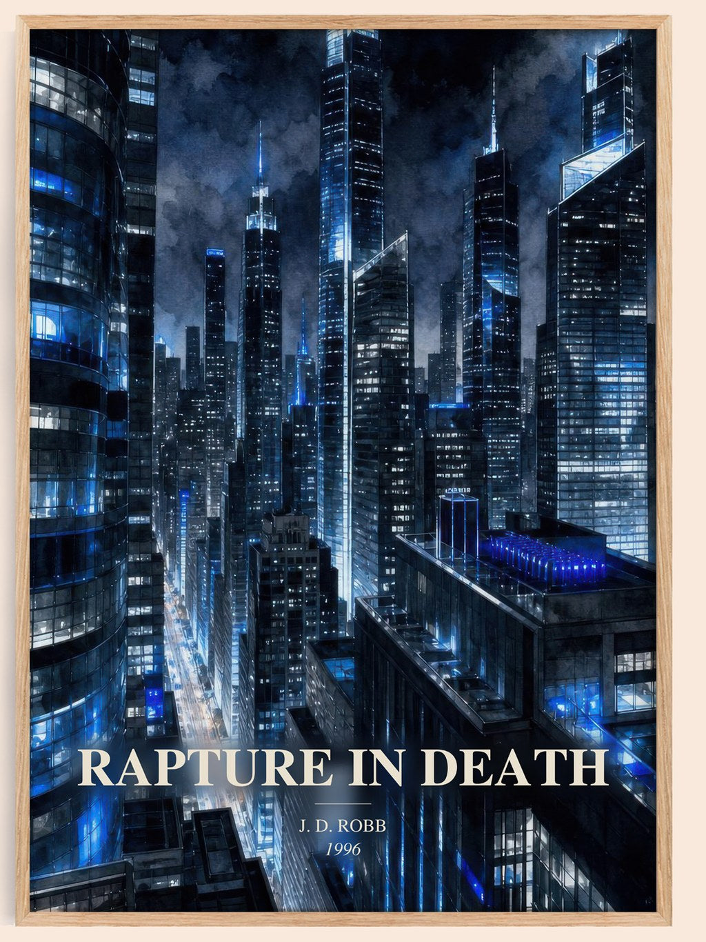 Rapture In Death watercolour book poster by J. D. Robb – framed literary art print