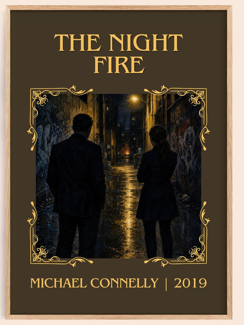 The Night Fire Classic Book Art Print by Michael Connelly – book poster