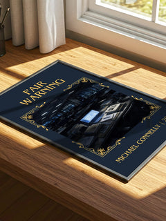 Fair Warning Classic Book Art Print by Michael Connelly – print on a sunlit desk