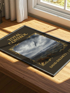 Total Control Classic Book Art Print by David Baldacci – print on a sunlit desk