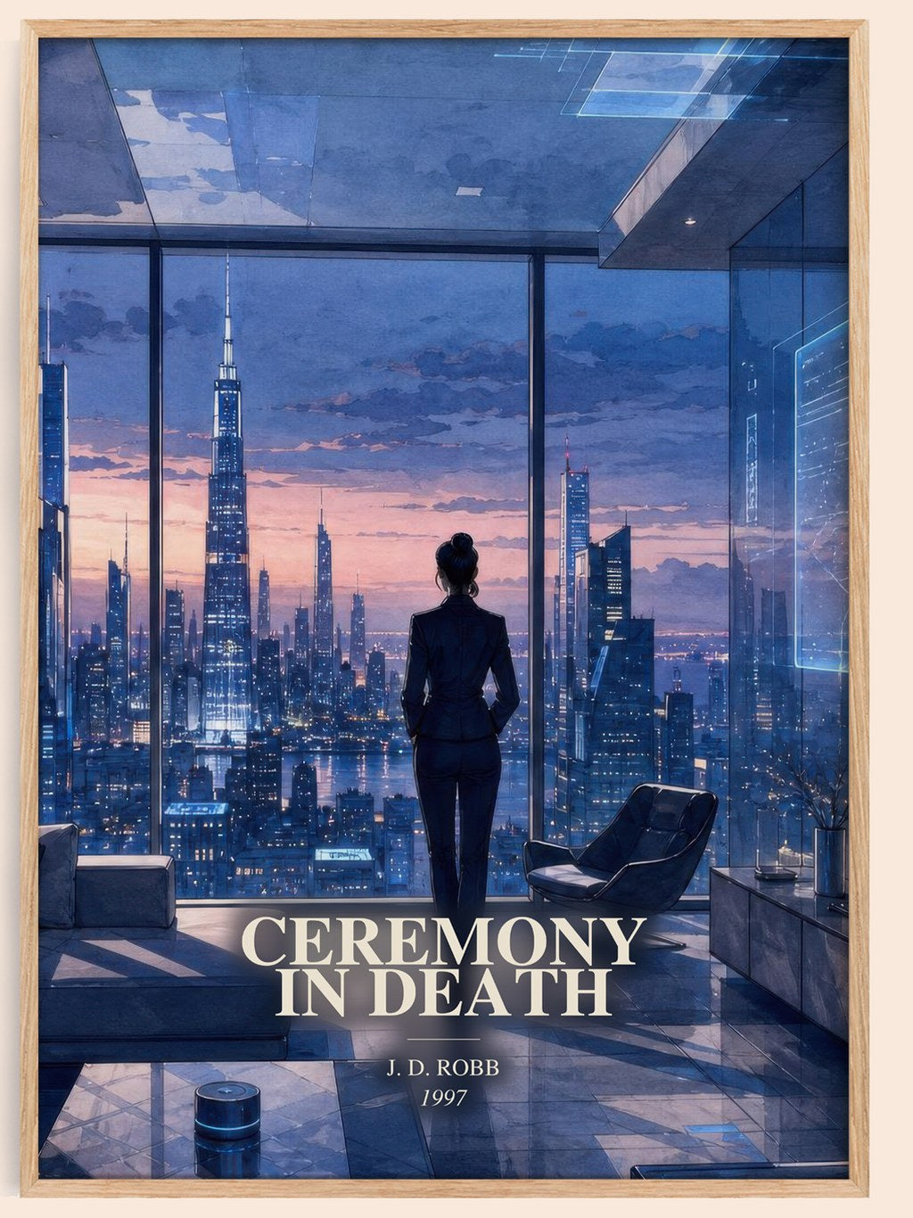 Ceremony In Death watercolour book poster by J. D. Robb – framed literary art print