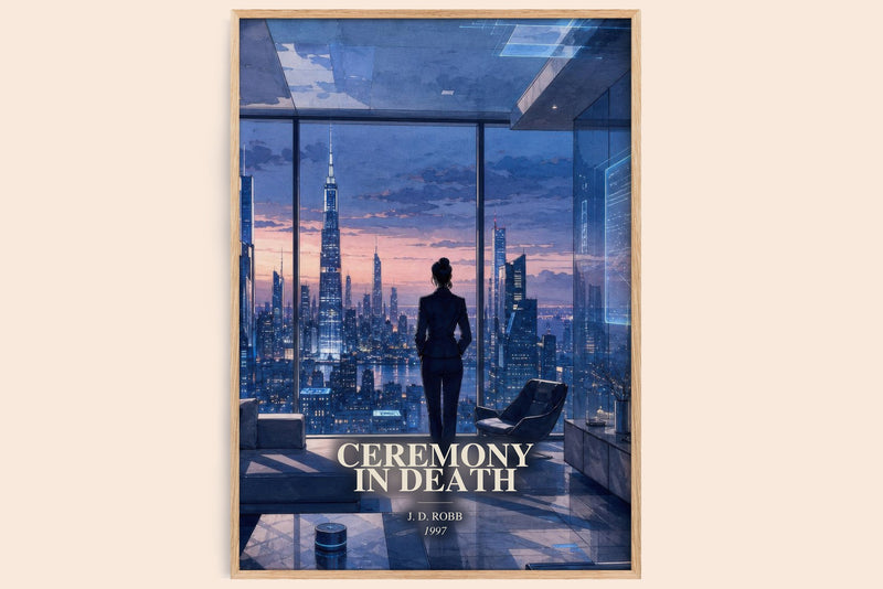 Ceremony In Death watercolour book poster by J. D. Robb – framed literary art print