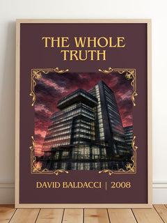 The Whole Truth Classic Book Art Print by David Baldacci – framed print leaning on a wooden floor