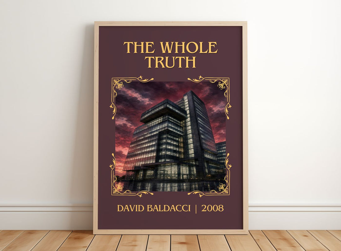 The Whole Truth Classic Book Art Print by David Baldacci – framed print leaning on a wooden floor