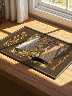 Deliver Us from Evil Classic Book Art Print by David Baldacci – print on a sunlit desk