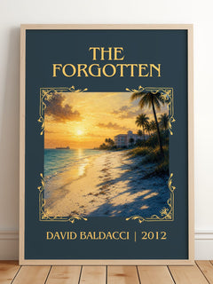 The Forgotten Classic Book Art Print by David Baldacci – framed print leaning on a wooden floor