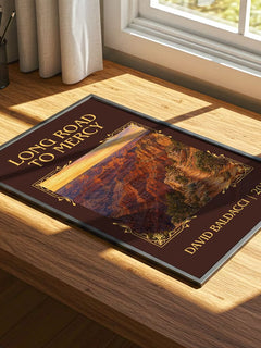 Long Road to Mercy Classic Book Art Print by David Baldacci – print on a sunlit desk